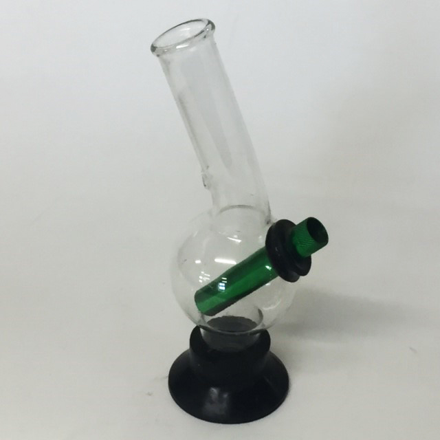 BONG, Glass w Green Pipe